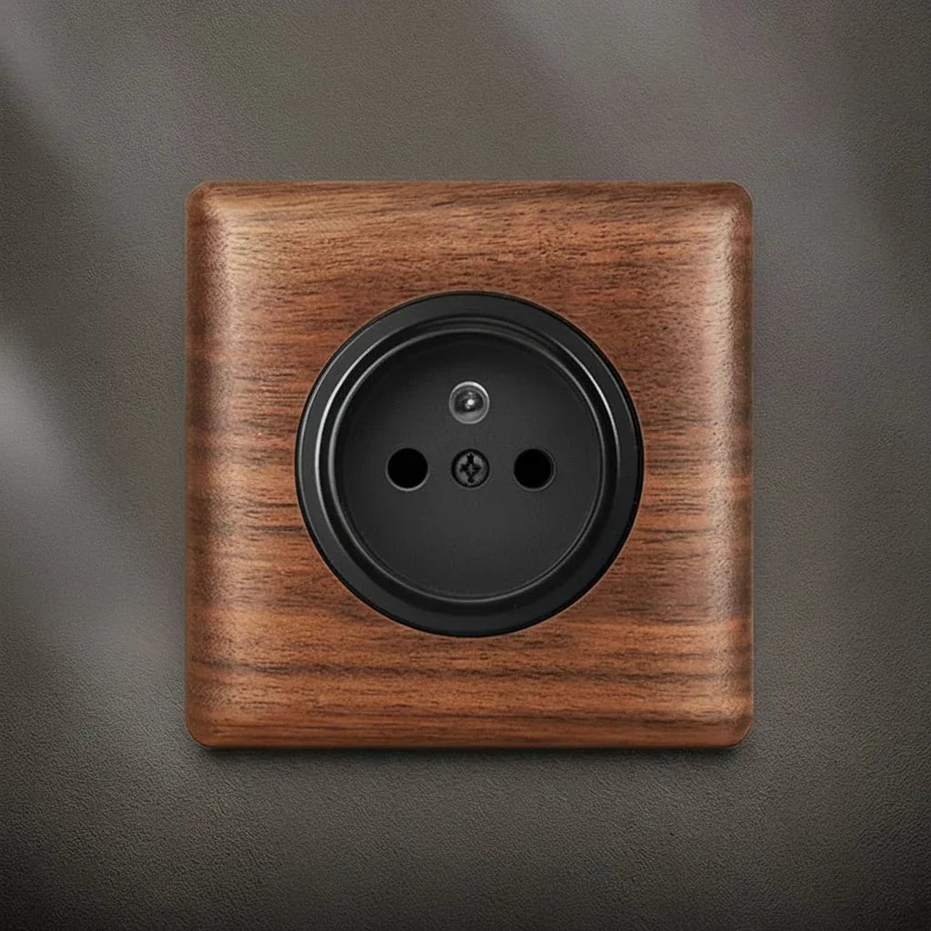Interruttore in legno di noce dallo stile retrò con indicatore LED WalnutSwitch