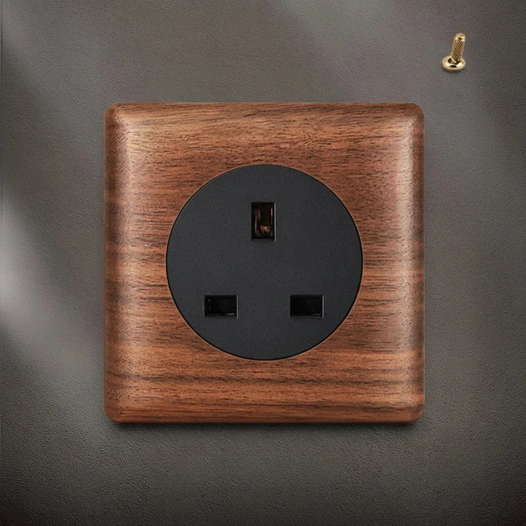 Interruttore in legno di noce dallo stile retrò con indicatore LED WalnutSwitch