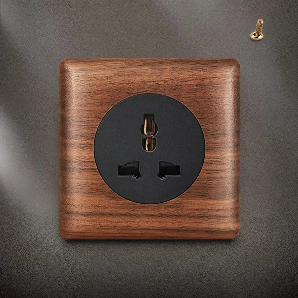 Interruttore in legno di noce dallo stile retrò con indicatore LED WalnutSwitch
