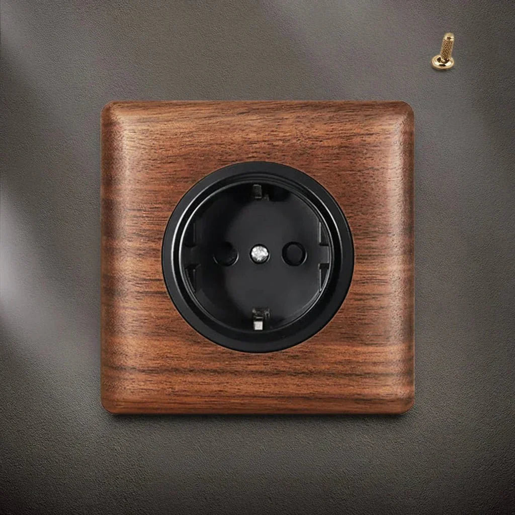 Interruttore in legno di noce dallo stile retrò con indicatore LED WalnutSwitch