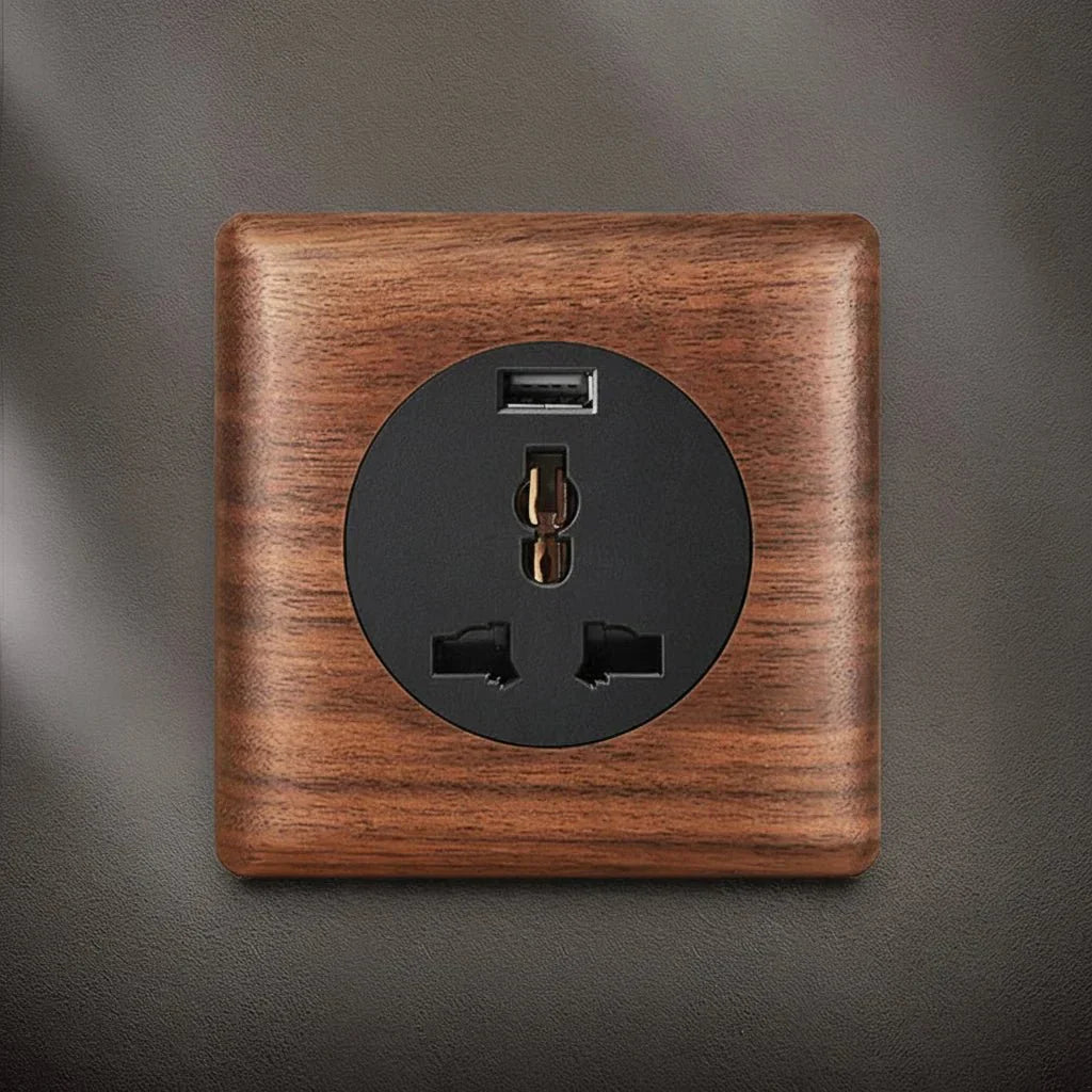 Interruttore in legno di noce dallo stile retrò con indicatore LED WalnutSwitch