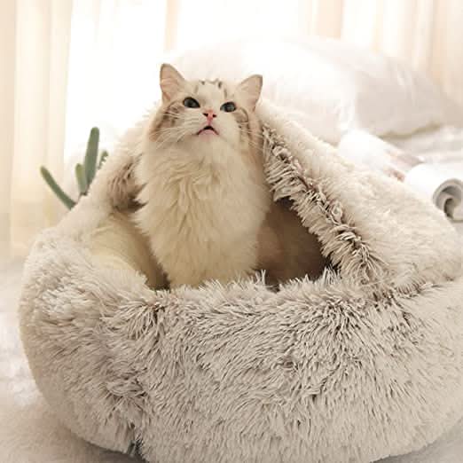 CozyPaws Blød Luksuskurv til Katte og Små Hunde Sikkert Hvilested