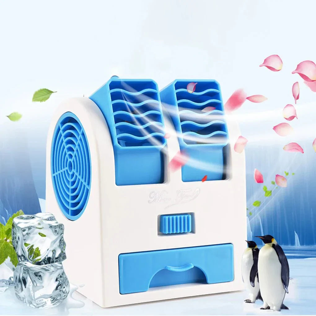 Přenosná USB klimatizace Coolbreeze s tichým provozem a dvojitým výstupem vzduchu
