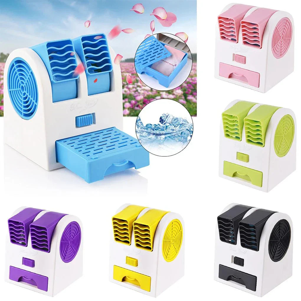Přenosná USB klimatizace Coolbreeze s tichým provozem a dvojitým výstupem vzduchu