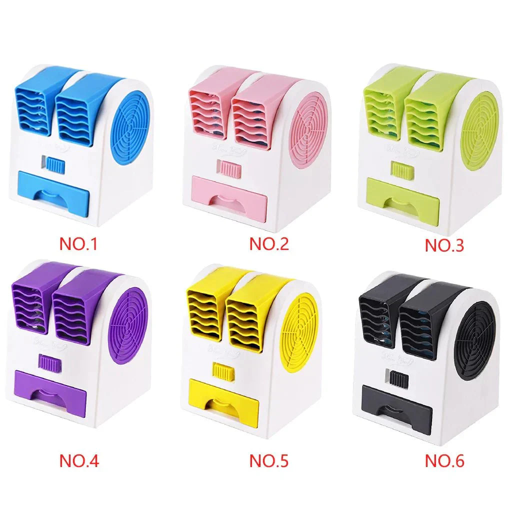Přenosná USB klimatizace Coolbreeze s tichým provozem a dvojitým výstupem vzduchu