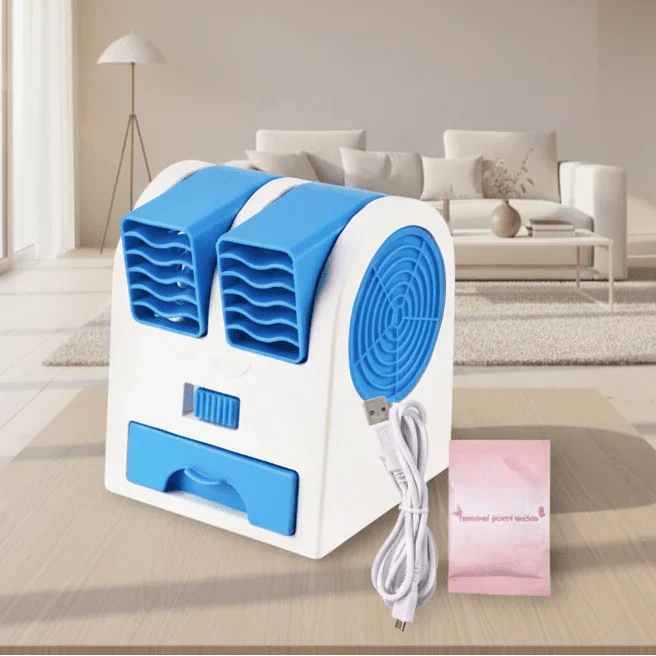 Přenosná USB klimatizace Coolbreeze s tichým provozem a dvojitým výstupem vzduchu