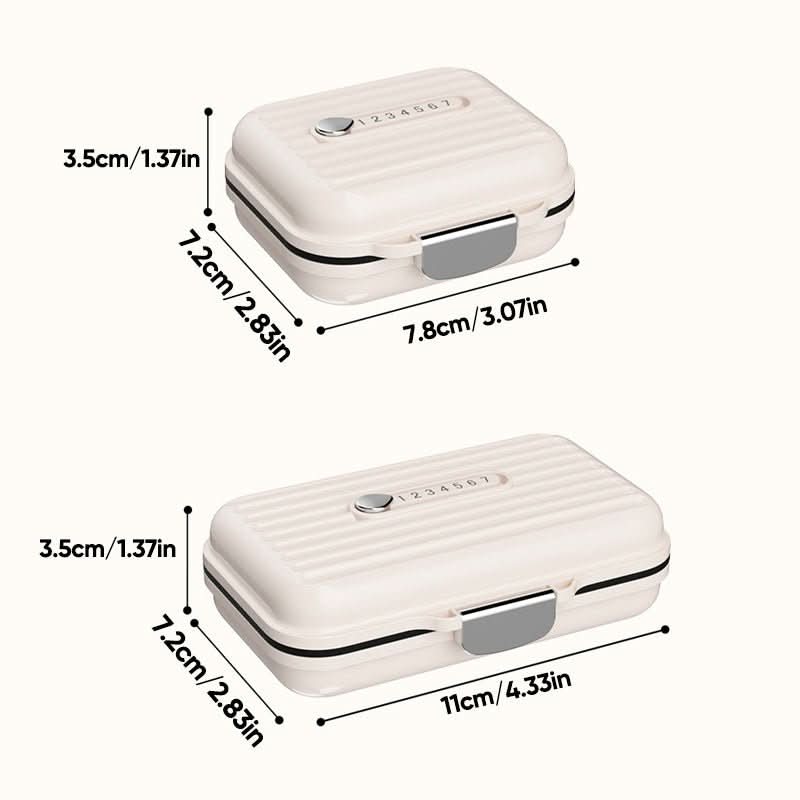 PillSafe Mini przenośne pudełko na tabletki z siedmioma przegródkami i potrójnym uszczelnieniem do użytku w podróży