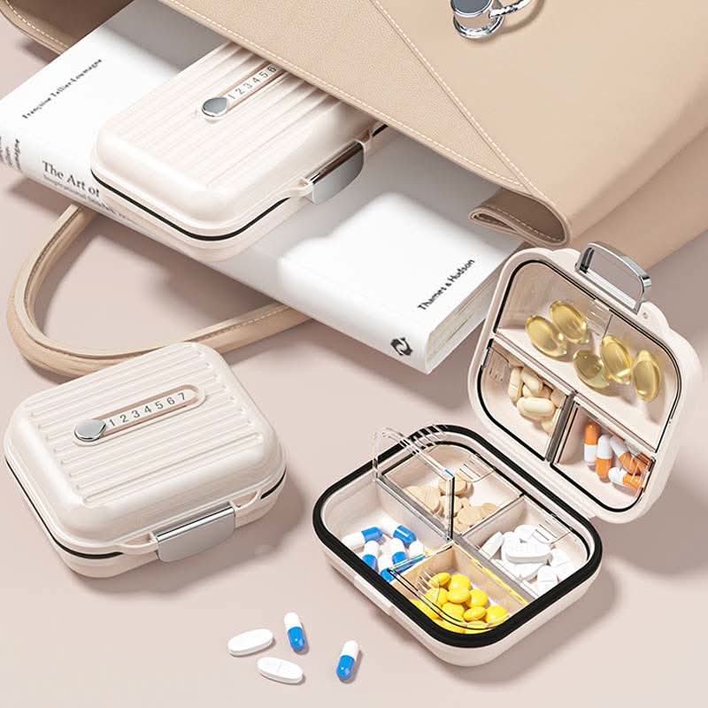 PillSafe Mini przenośne pudełko na tabletki z siedmioma przegródkami i potrójnym uszczelnieniem do użytku w podróży
