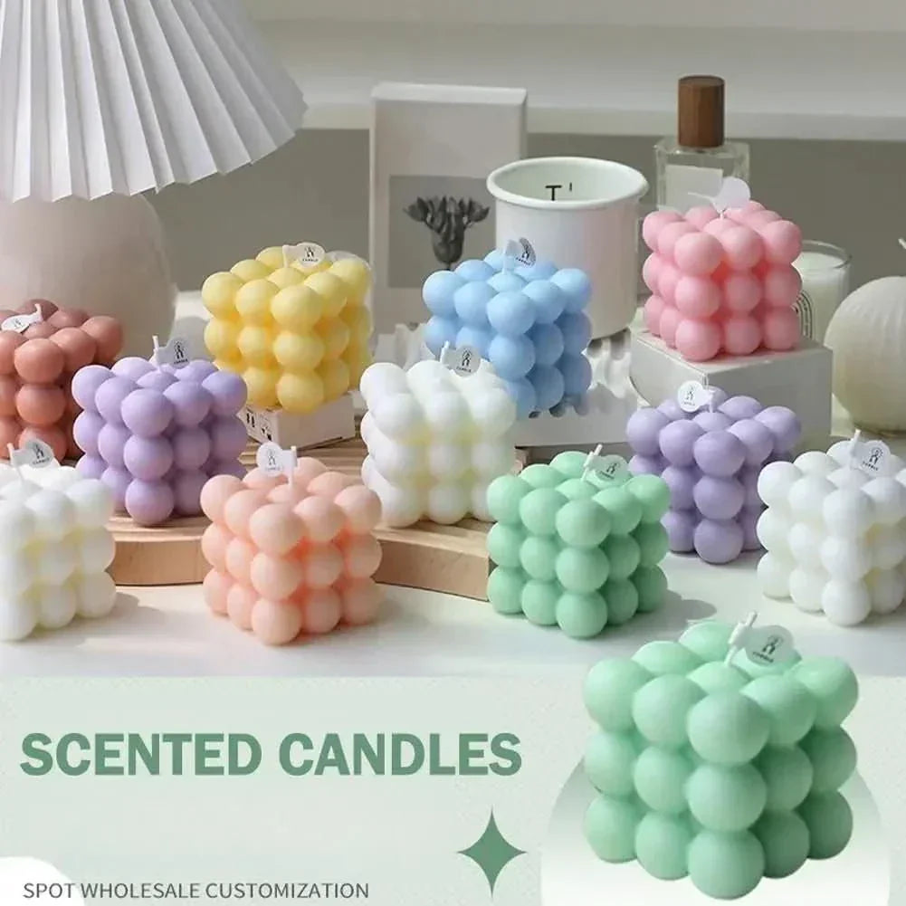 LuminaCube Scented Cube Candle Handmade With Soy Wax Fragrance For Home Decor