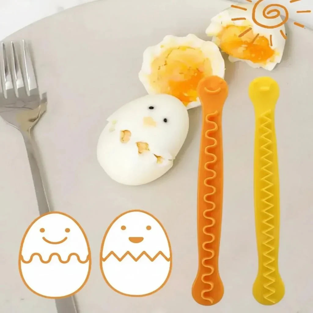 סט חותכי ביצים EGGJOY 2 חלקים לעיצוב ביצים יצירתי