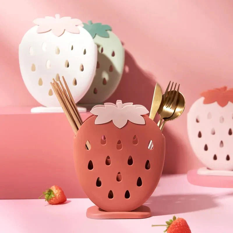 BERRYRACK Držák na kuchyňské náčiní a hůlky s motivem jahod