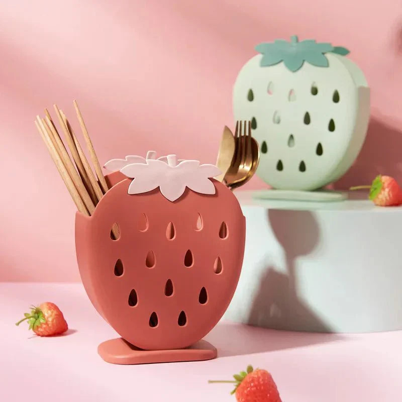 BERRYRACK Držák na kuchyňské náčiní a hůlky s motivem jahod