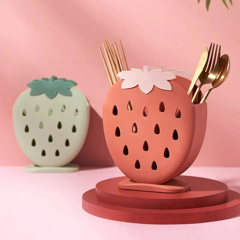 BERRYRACK Držák na kuchyňské náčiní a hůlky s motivem jahod