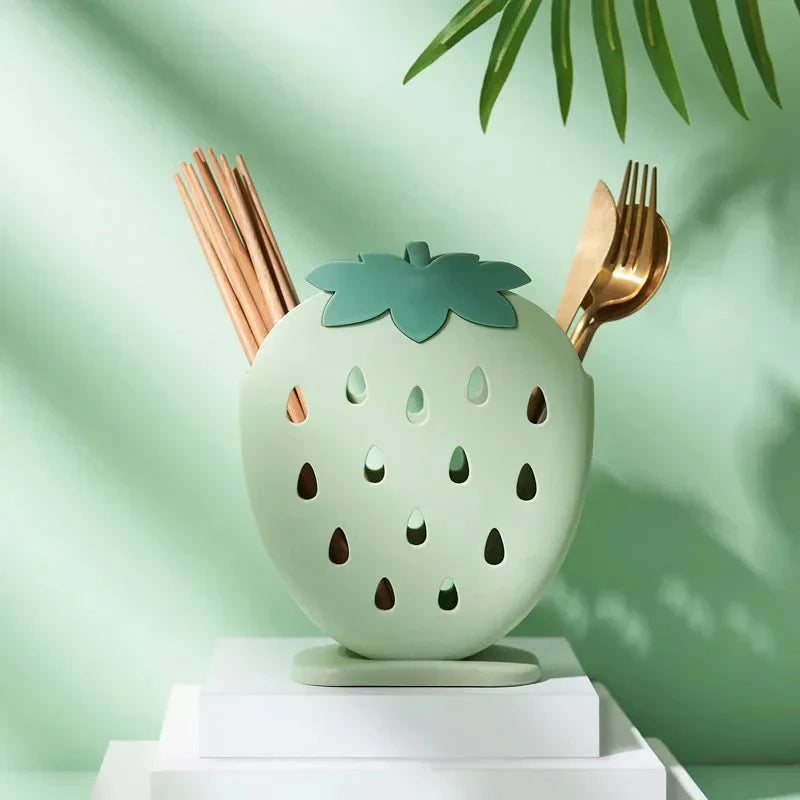 BERRYRACK Držák na kuchyňské náčiní a hůlky s motivem jahod