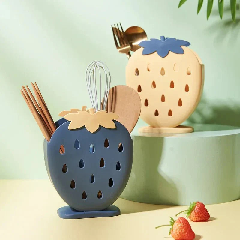 BERRYRACK Držák na kuchyňské náčiní a hůlky s motivem jahod