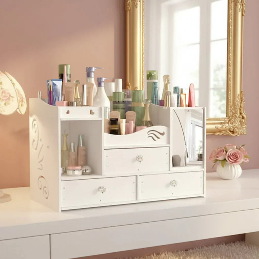 ארגונית איפור GLAMBOX לאחסון מסודר ונרחב בבית