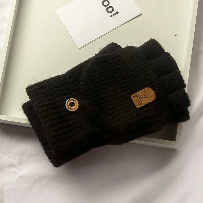 Gants d'hiver GlacierGrip à demi-doigts avec fonction écran tactile et design en tricot doux