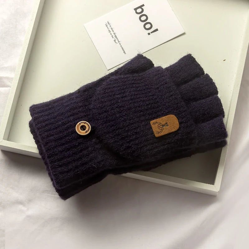 Gants d'hiver GlacierGrip à demi-doigts avec fonction écran tactile et design en tricot doux