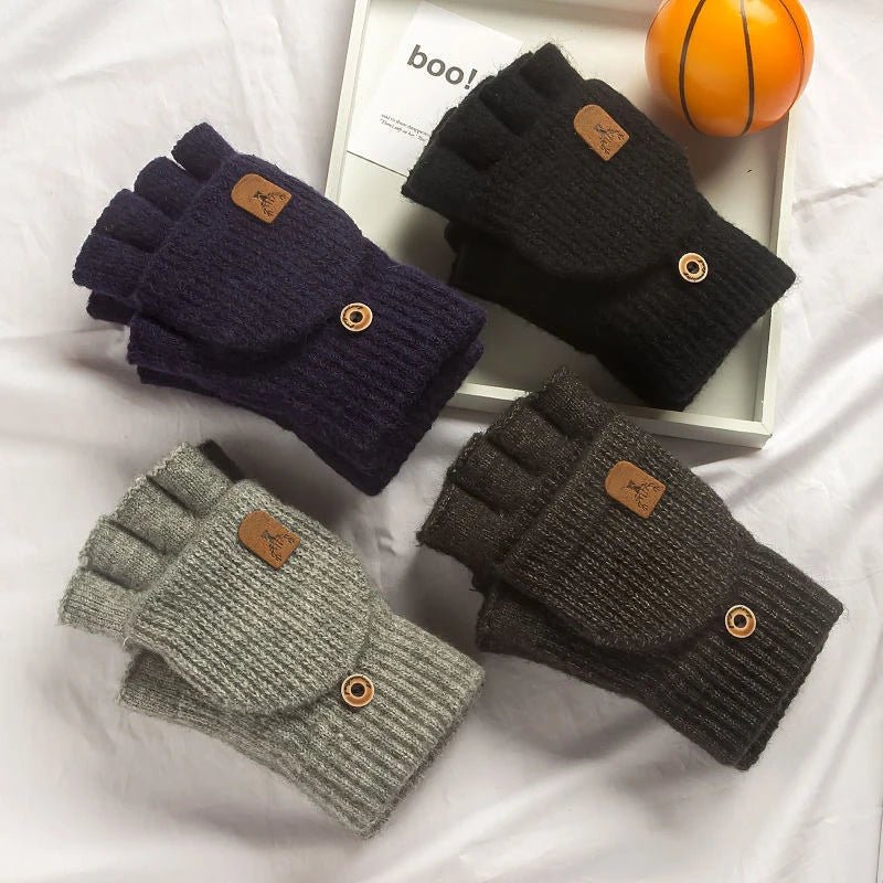 Gants d'hiver GlacierGrip à demi-doigts avec fonction écran tactile et design en tricot doux
