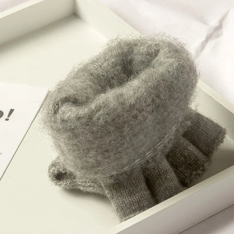 Gants d'hiver GlacierGrip à demi-doigts avec fonction écran tactile et design en tricot doux