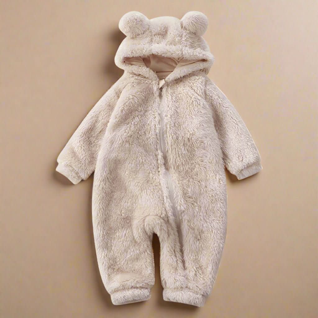 CuddleNest Baby Flannel Romper Warm Fluffy Winter Comfort For Babies