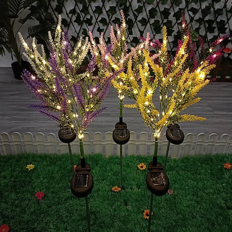 Lumières solaires RadiantLeaf Lavande, allumage automatique au crépuscule pour les amoureux d'un jardin romantique