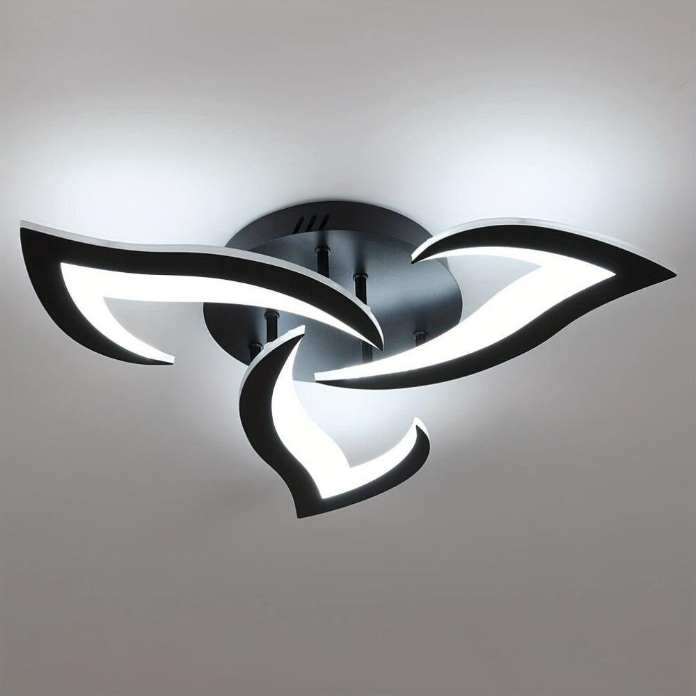 LED taklampe for stue eller soverom | Moderne blomsterdesign i jern