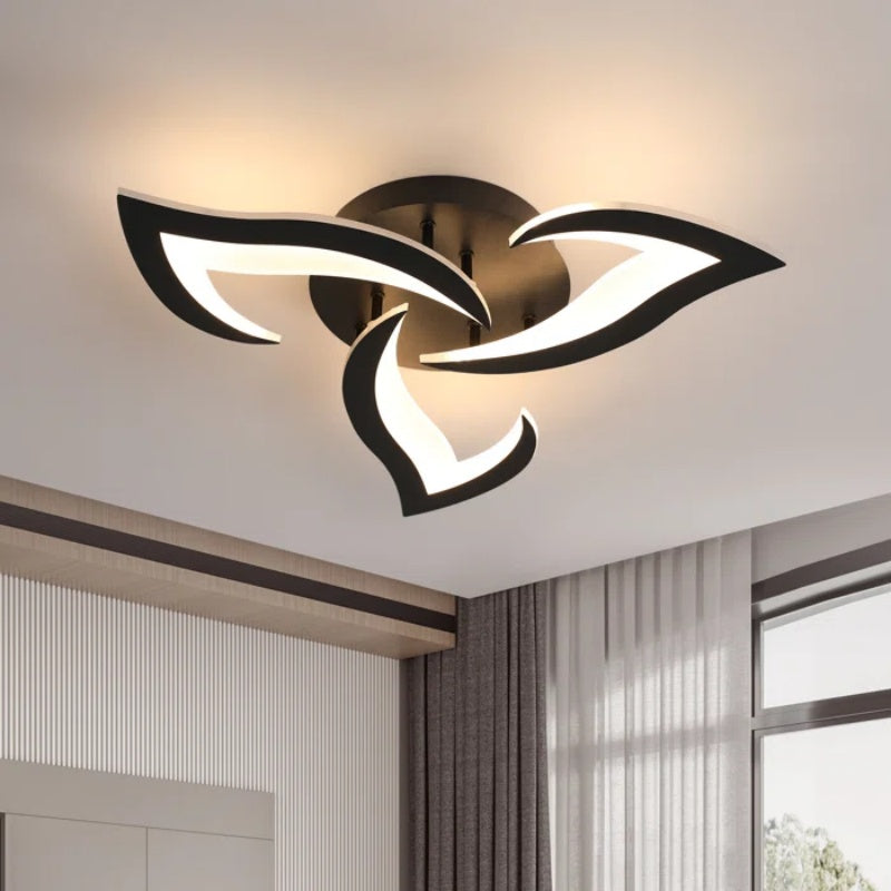 LED taklampe for stue eller soverom | Moderne blomsterdesign i jern