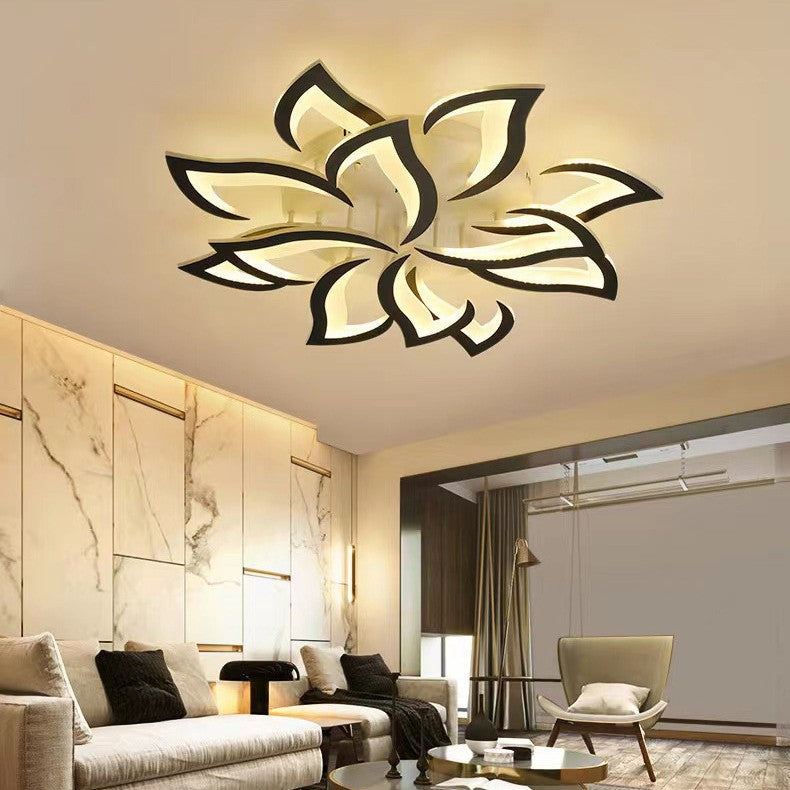LED taklampe for stue eller soverom | Moderne blomsterdesign i jern