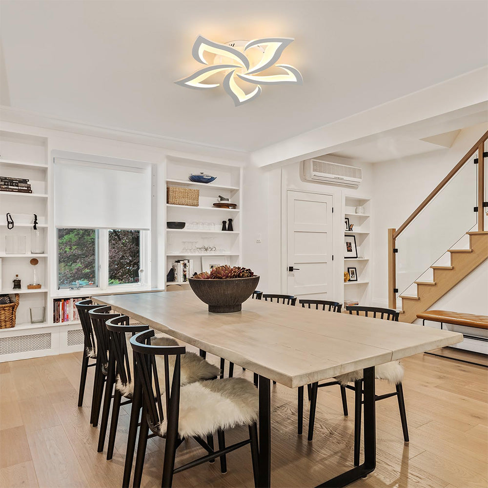LED taklampe for stue eller soverom | Moderne blomsterdesign i jern