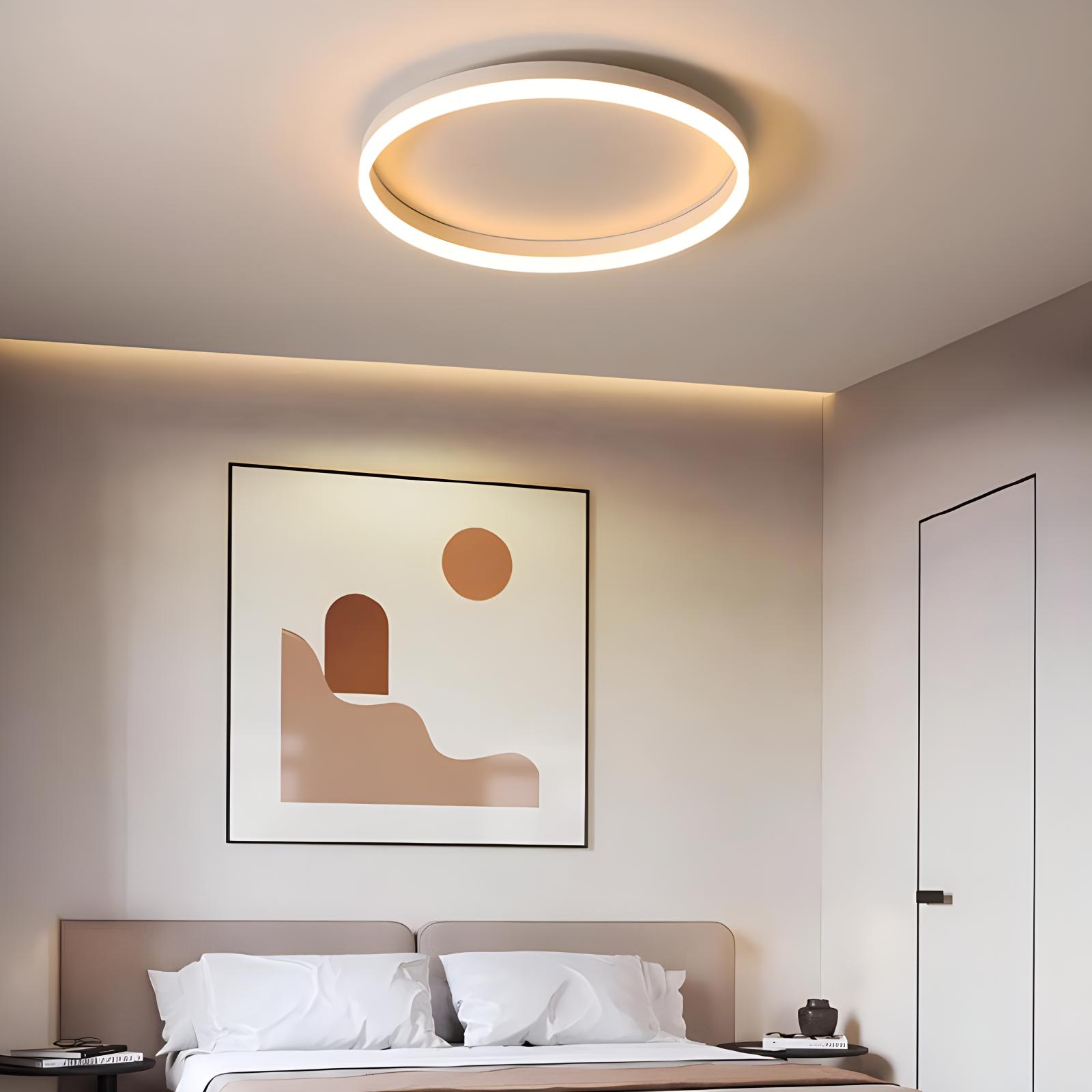 Nordisk cirkulær LED-loftlampe til soveværelse - Orntli