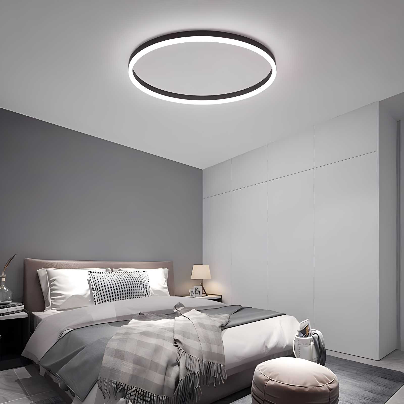 Nordisk cirkulær LED-loftlampe til soveværelse - Orntli