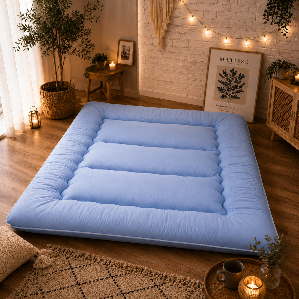Japanese Floor Bed Four Inch Thick Foldable Futon Mattress For Adults And Kids