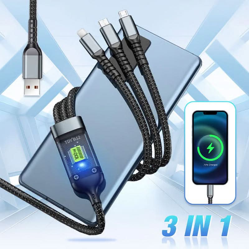 كابل شحن سريع LED شفاف 3 في 1 من AeroLink لعشاق التكنولوجيا