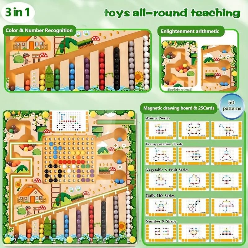 CountPath Montessori magnetisk labyrint til tal, farver og logik