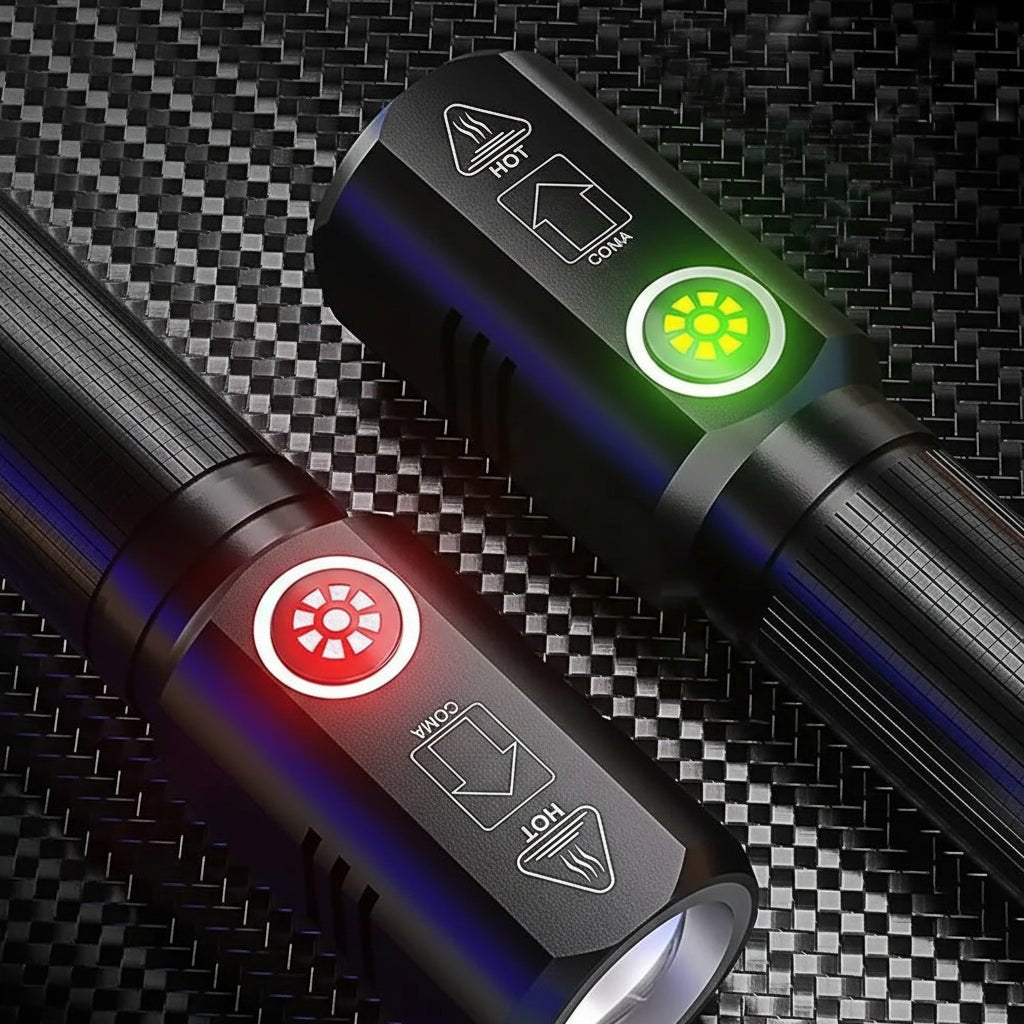 NovaLumen High Power Type C Rechargeable LED Flashlight 100000 Lumens For Outdoor Use