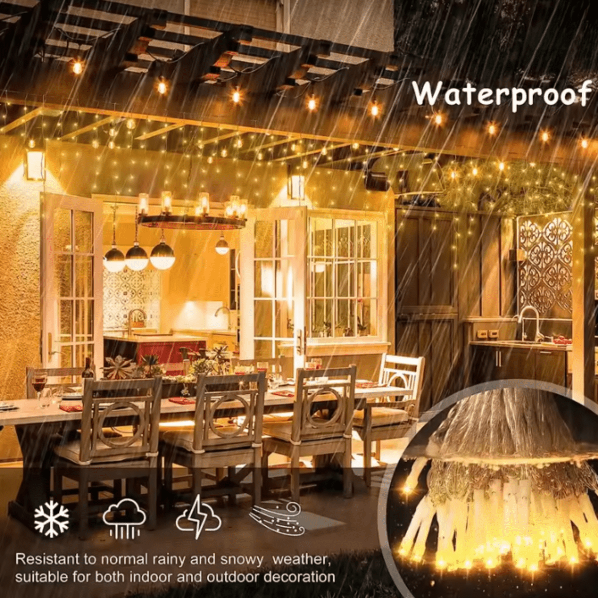 NovaLume LED-Gartenvorhanglichter Magischer wetterfester Glanz für Terrassen