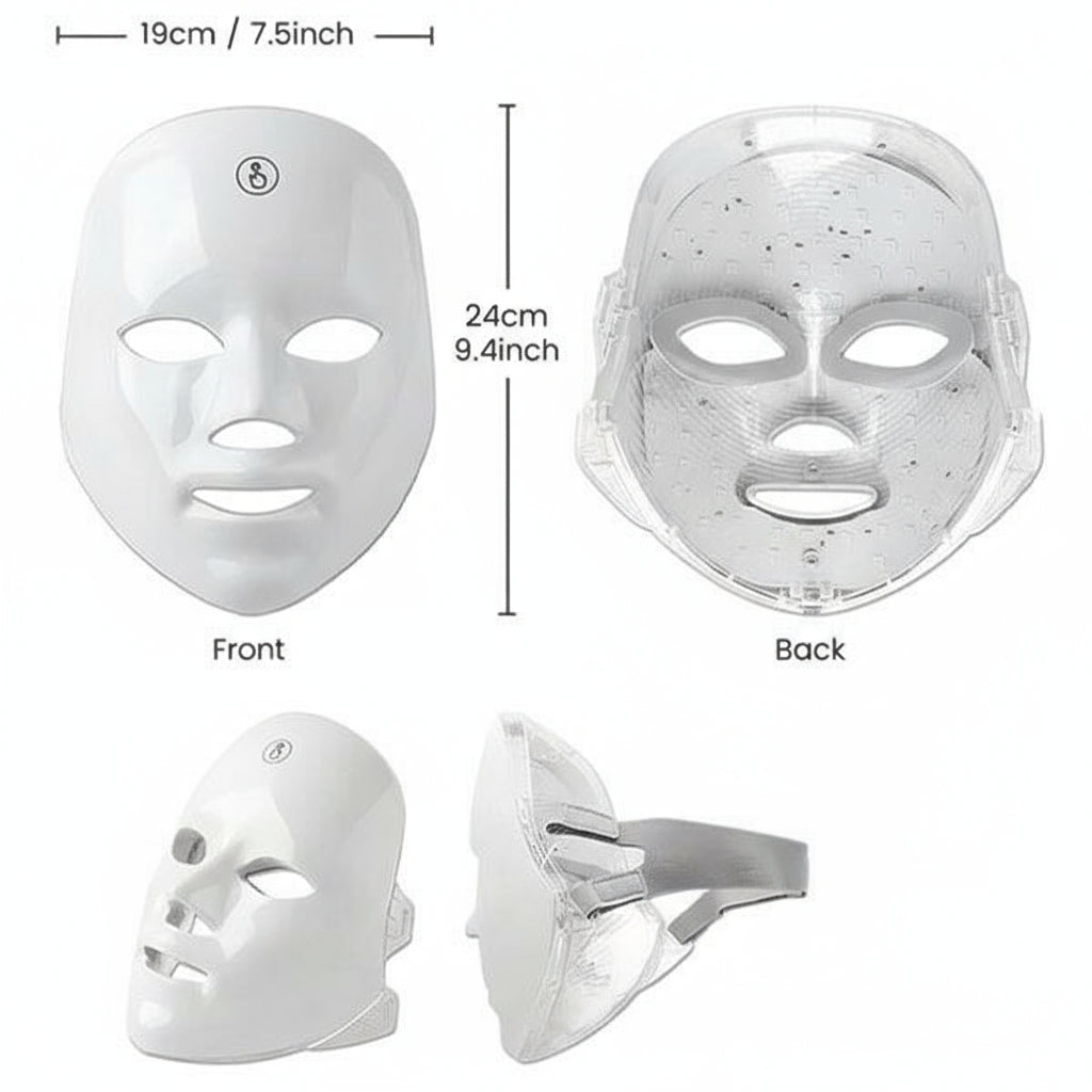 LuminaWave Wireless LED Light Therapy Mask With 7 Modes For Home Use Radiant Skin