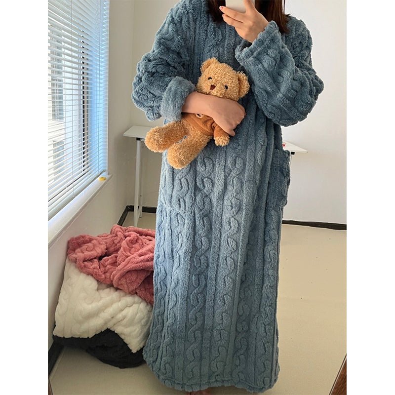 Cozy Haven női pamut flanel hálóing meleg, elegáns kényelem