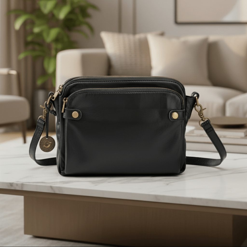 Leather Crossbody Bag For Women By Aurelia Timeless Elegant Genuine Leather Storage
