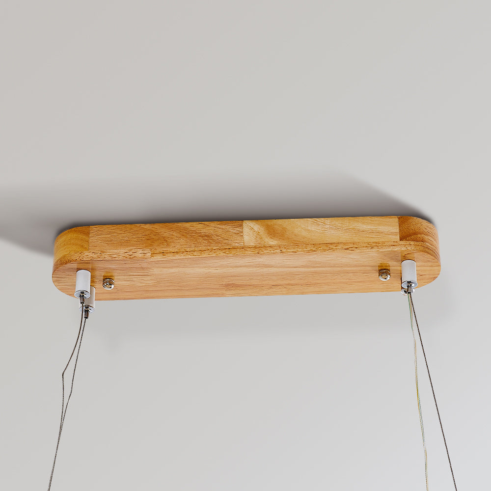 Lunara Modern Hanging Lamp in Metal and Wood by NovaHaus