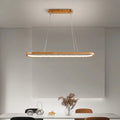 Lunara Modern Hanging Lamp in Metal and Wood by NovaHaus