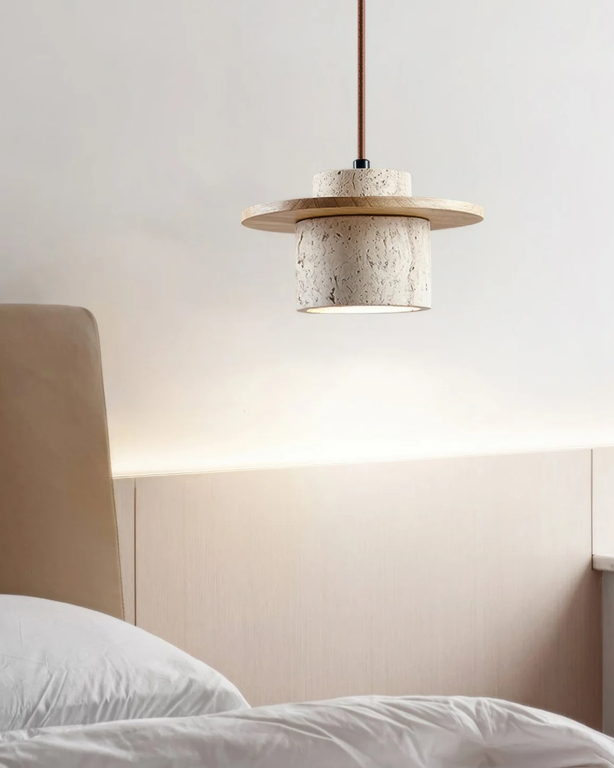 Coren | Travertine Stone Pendant Light With Rustic Glow | Orntli
