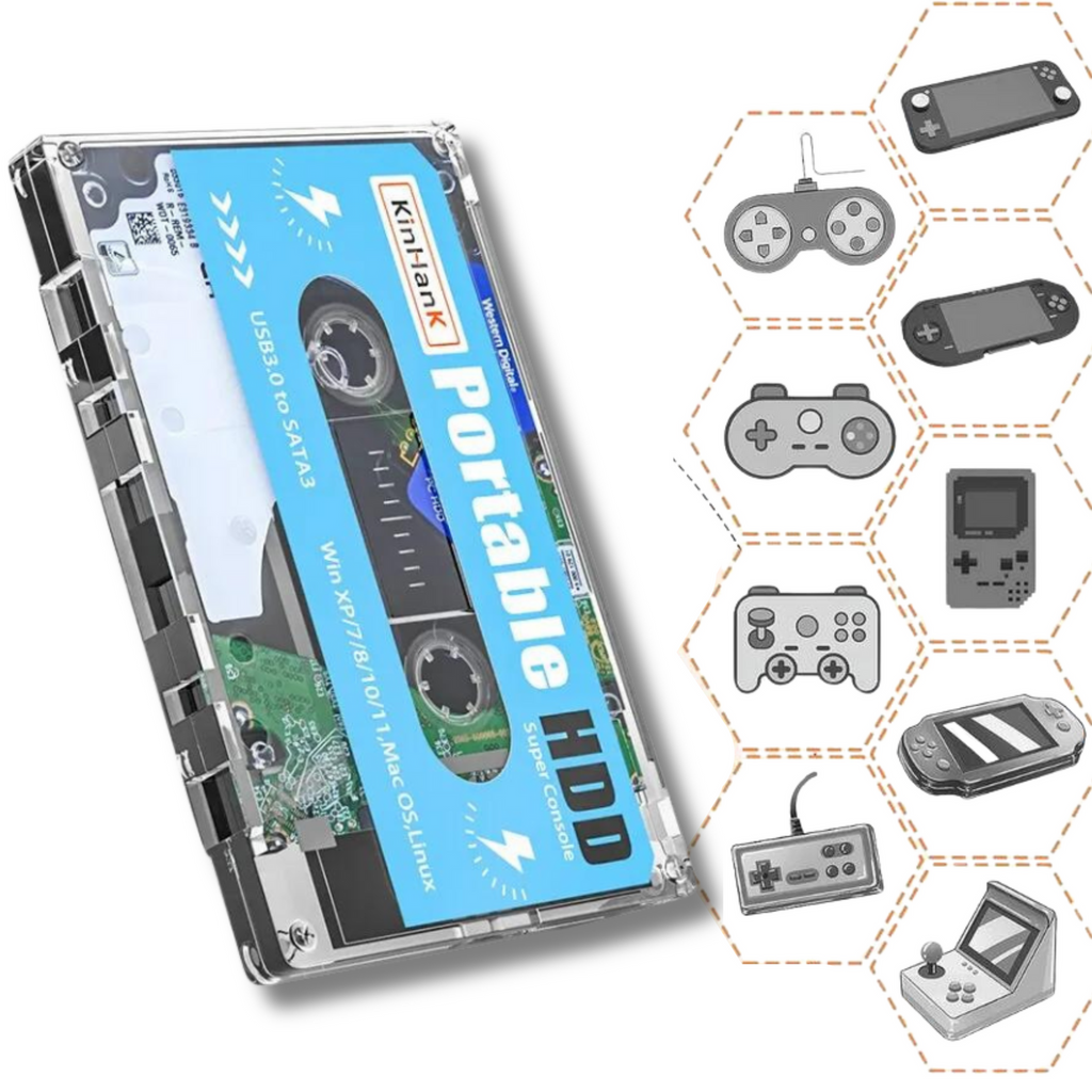 Retro Gaming Kassette - over 100.000 spil - plug and play! PS3, PS1, N64, WII++