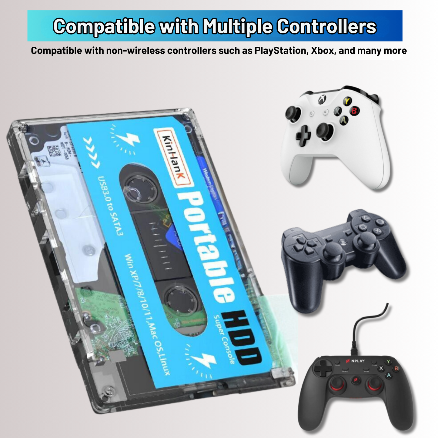 Retro Gaming Cassette - over 100.000 games - plug and play! PS3, PS1, N64, WII++
