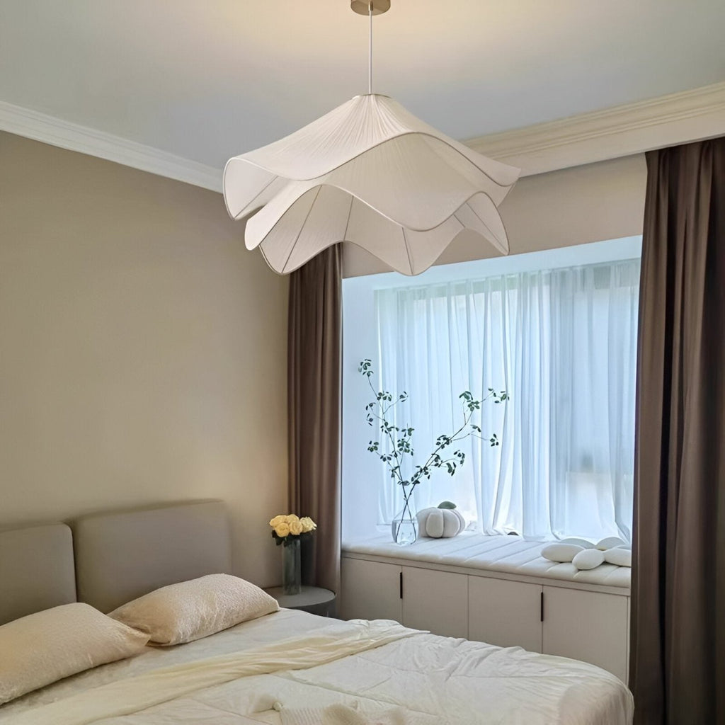 Lustră LED din material textil pentru montaj pe tavan, pentru spații de locuit