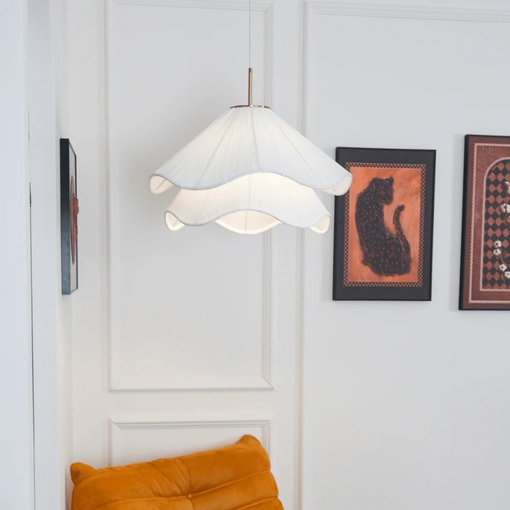 Lustră LED din material textil pentru montaj pe tavan, pentru spații de locuit