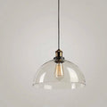 Industrial Style Pendant Light With Glass Dome Fixture