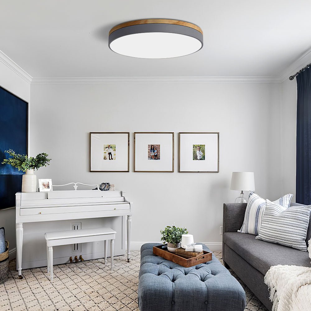12-Inch LED Ceiling Light With Layered Ring Frame, Flush Mount