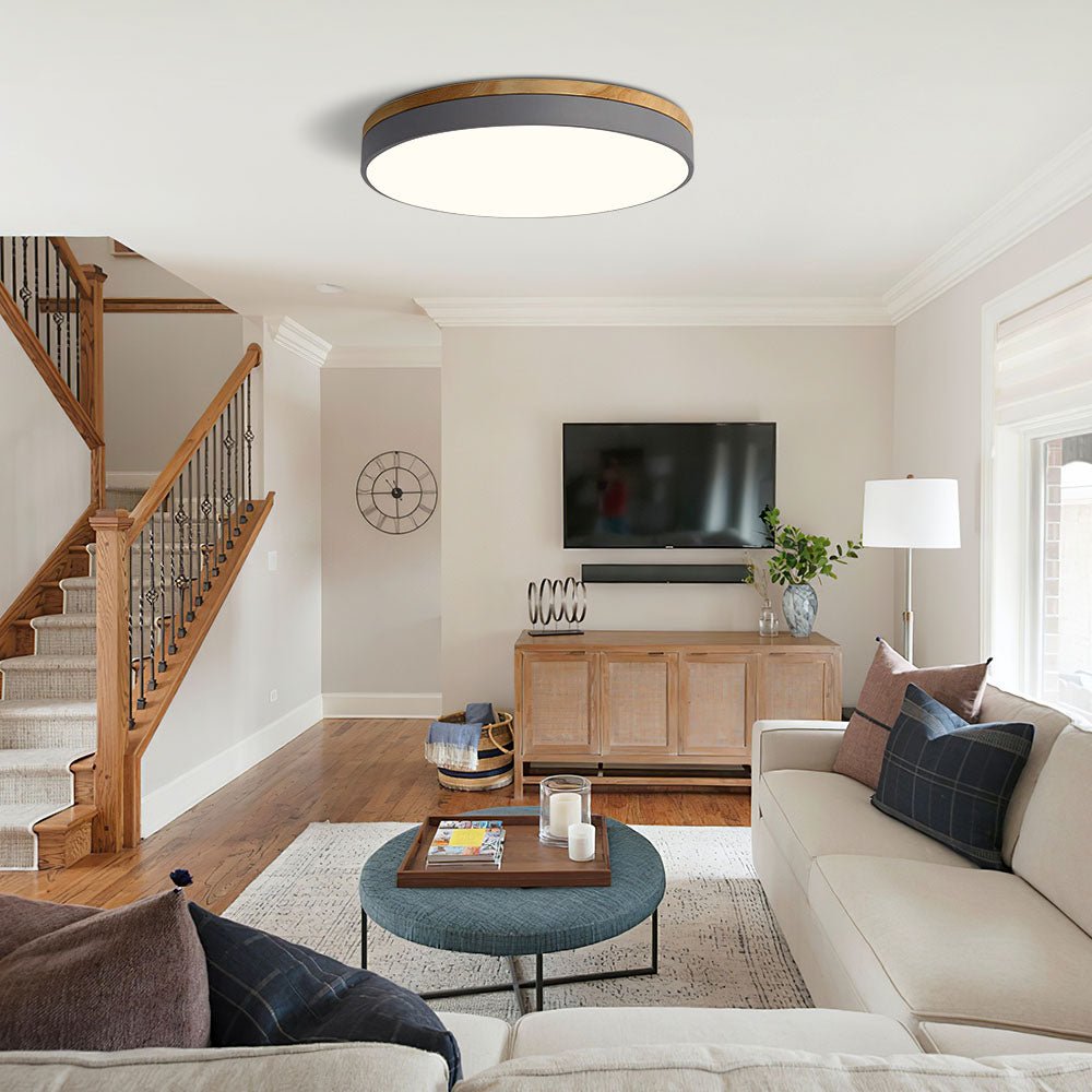 12-Inch LED Ceiling Light With Layered Ring Frame, Flush Mount